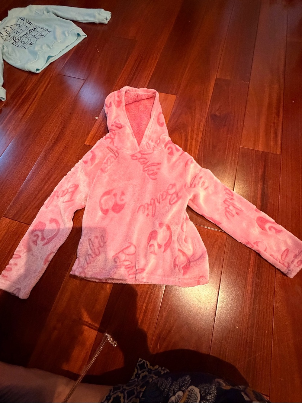Barbie Mattel Pink Hooded Plush Sweatshirt for Kids